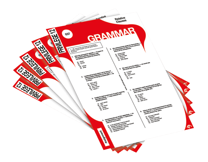 Grammar Worksheets - Privilege Grade 12