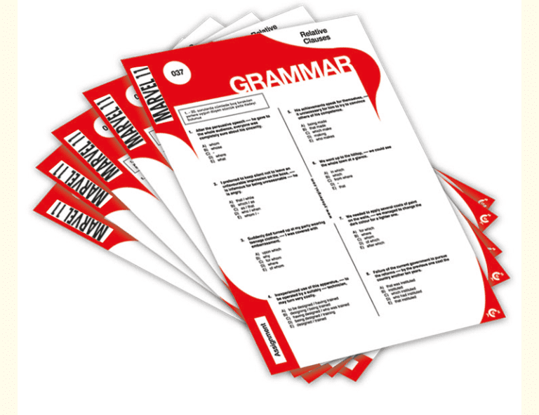 Grammar Worksheets – Marvel Grade 11